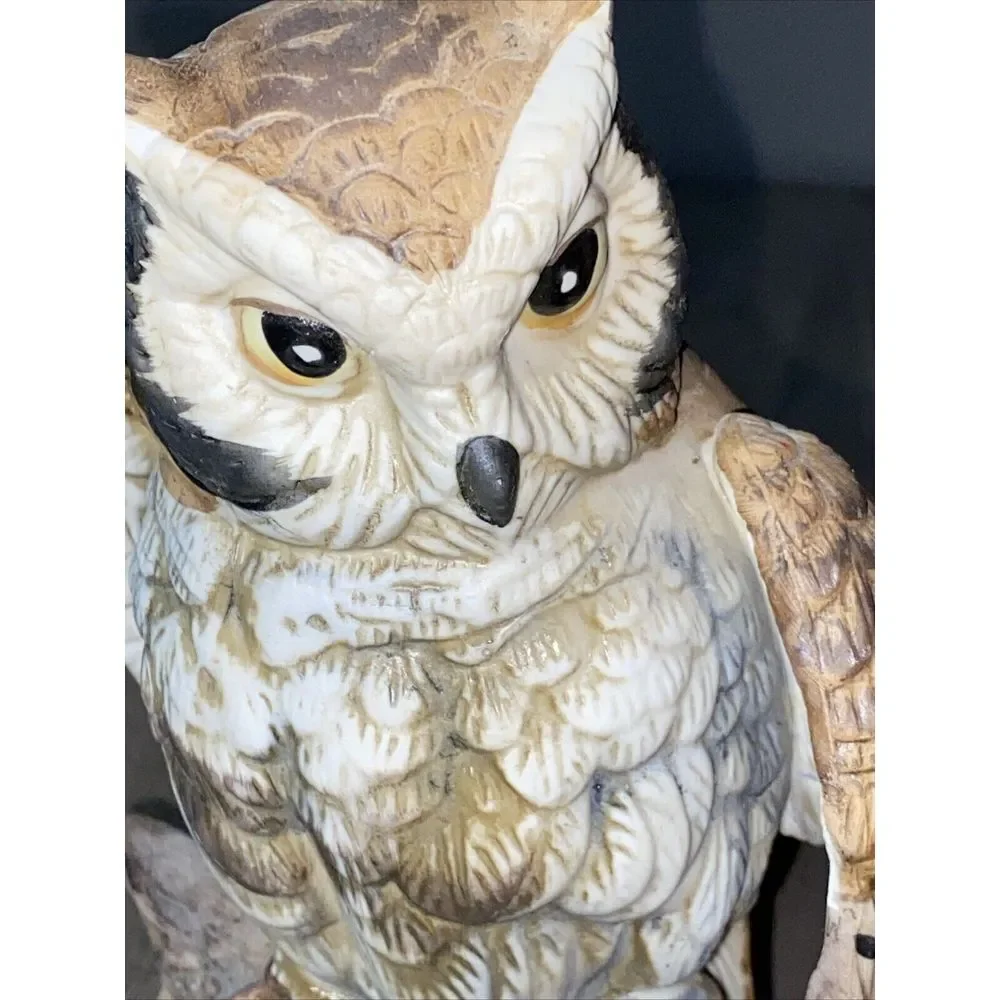Two Vintage Ceramic Owl Figurine 7‎ & 8 inch tall.
